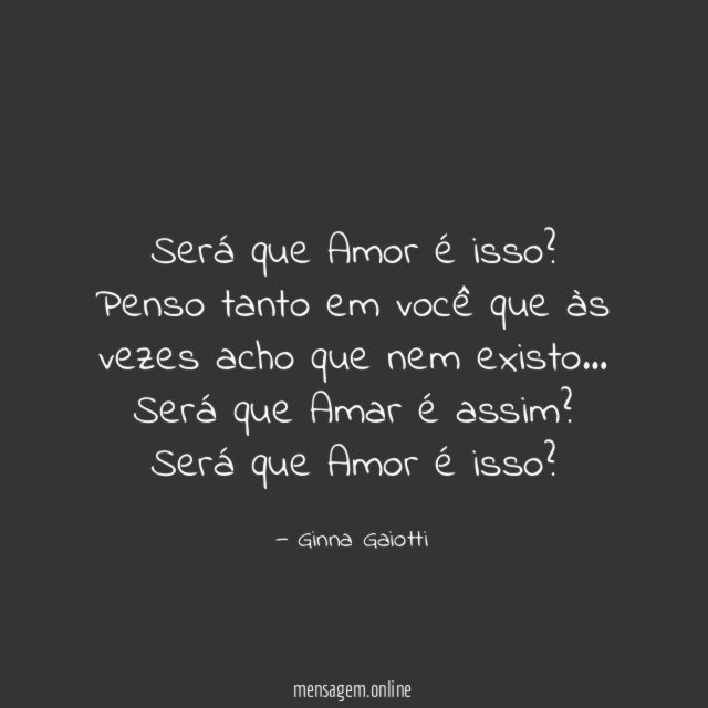 Será que Amor é isso?
