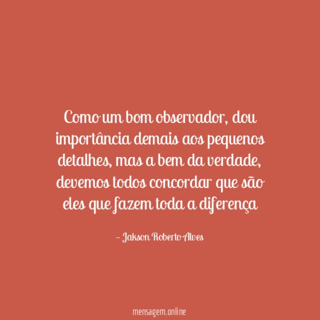 Como um bom observador