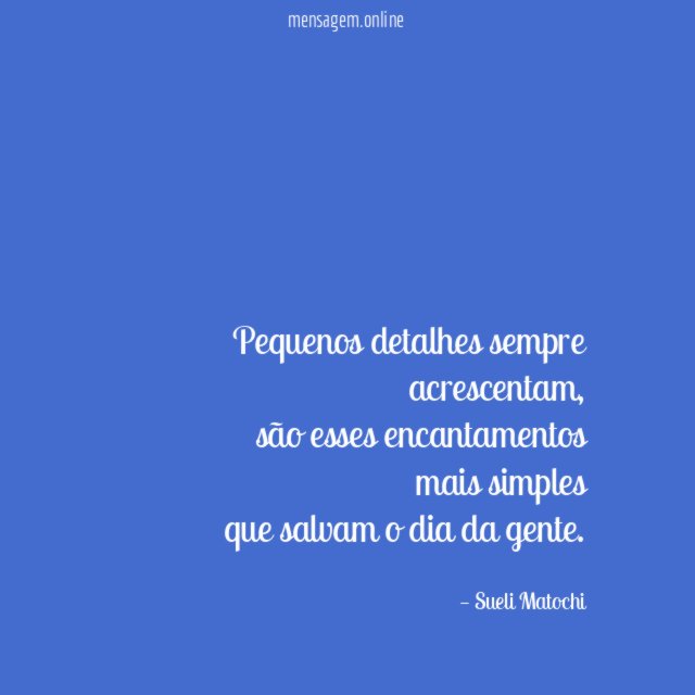 Pequenos detalhes sempre acrescentam