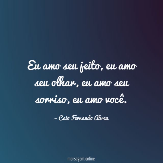 Eu amo seu jeito
