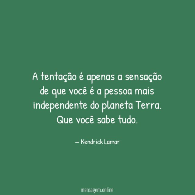 A tentação é apenas a sensação de que