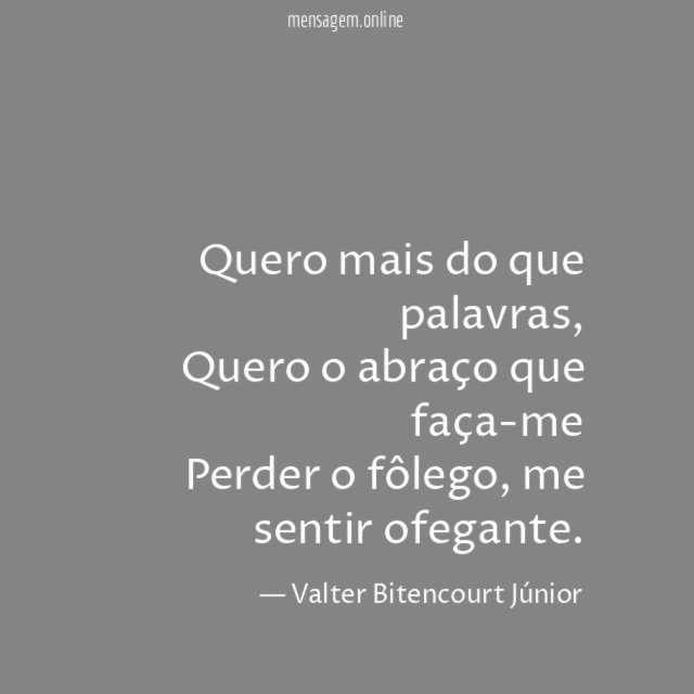Quero mais do que palavras