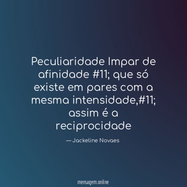 Peculiaridade Impar de afinidade #11