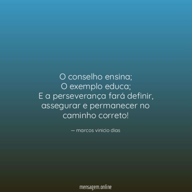 O conselho ensina