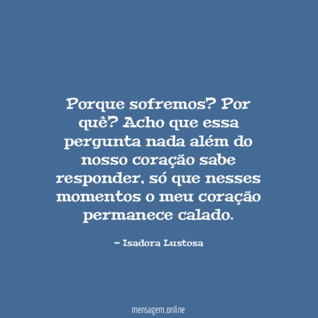 Porque sofremos
