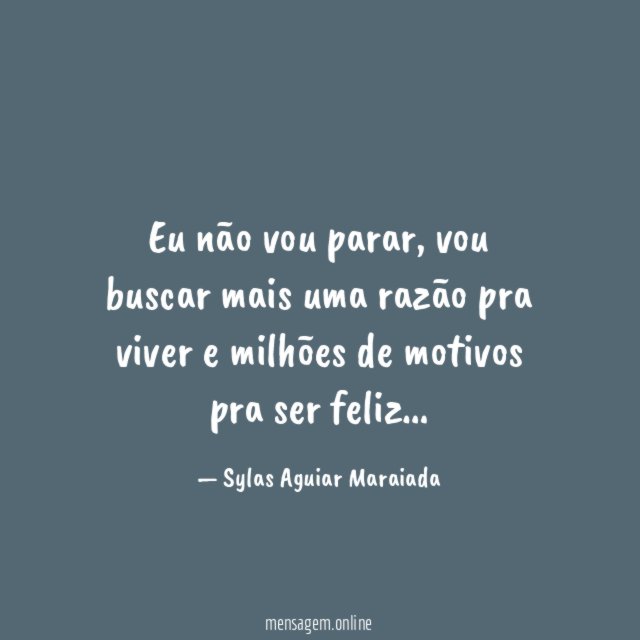 Eu não vou parar