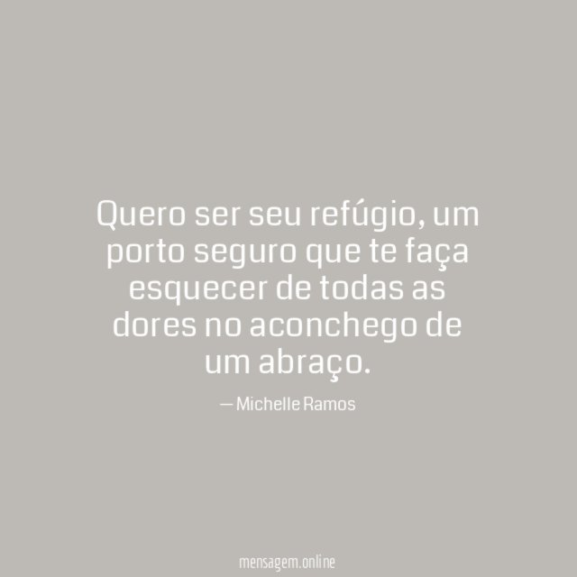 Quero ser seu refúgio