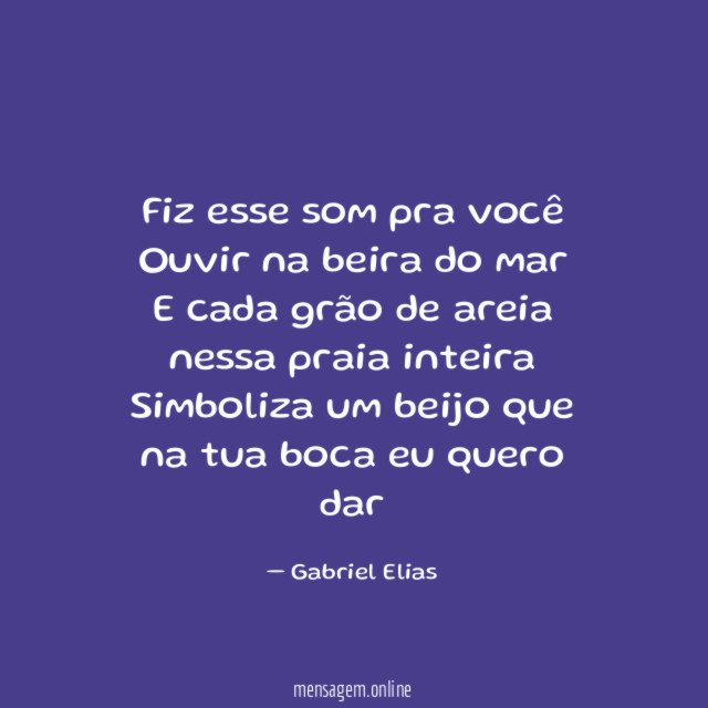 Fiz esse som pra você Ouvir na beira do