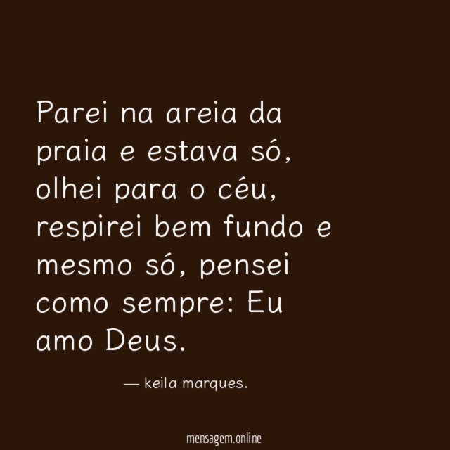 Parei na areia da praia e estava só