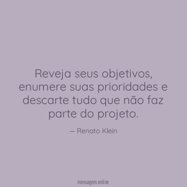 Reveja seus objetivos