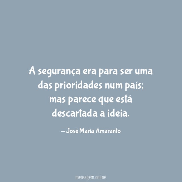 A segurança era para ser uma das prioridades num país