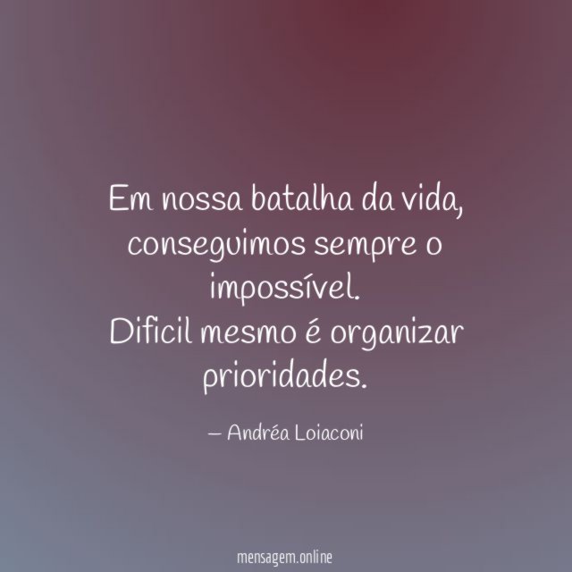 Em nossa batalha da vida
