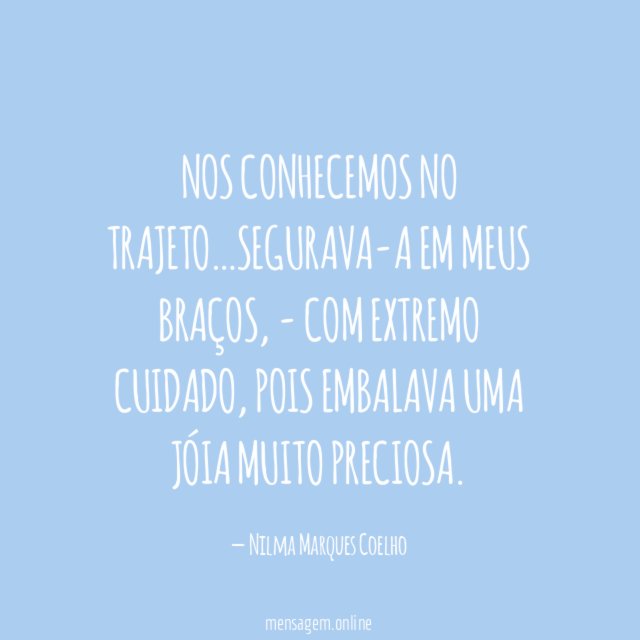 Nos conhecemos no trajeto