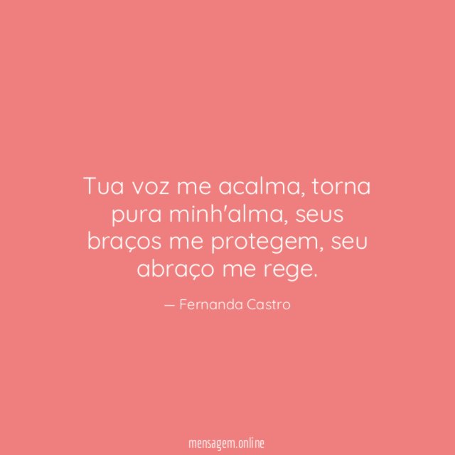 Tua voz me acalma