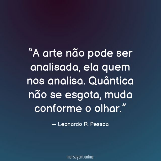 A arte não pode ser analisada