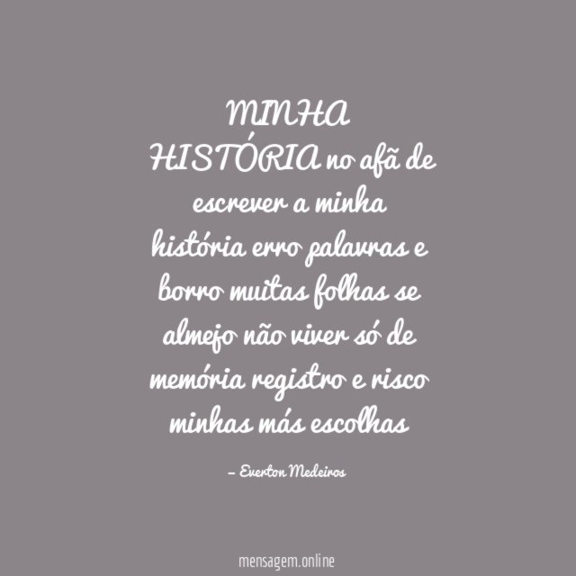 MINHA HISTÓRIA