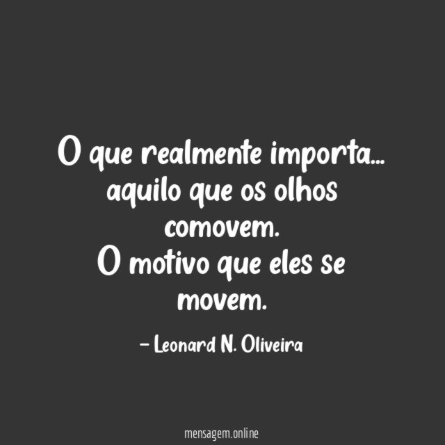 O que realmente importa