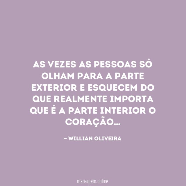 As vezes as pessoas só olham para a