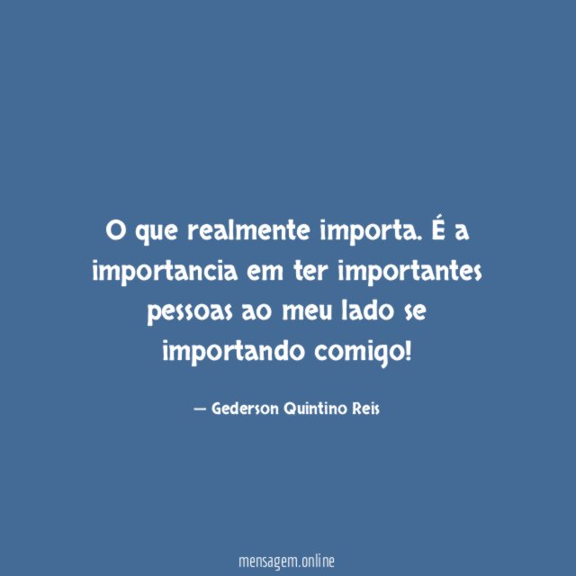 O que realmente importa