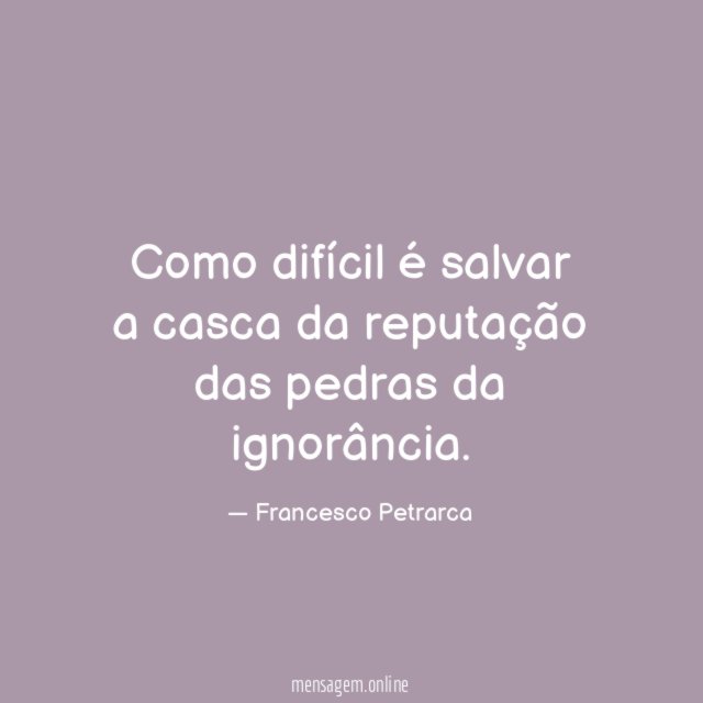Como difícil é salvar a casca da reputação