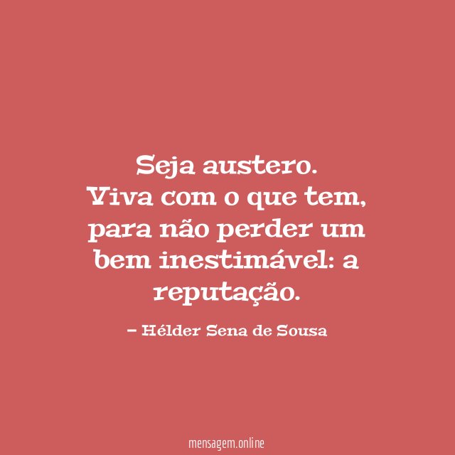 Seja austero
