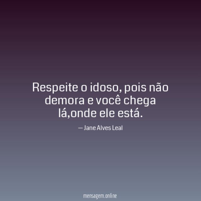 Respeite o idoso