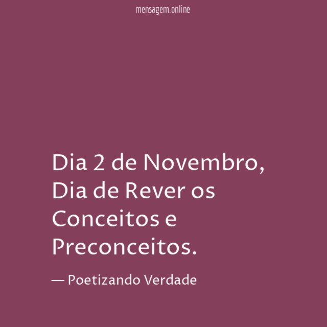Dia 2 de Novembro