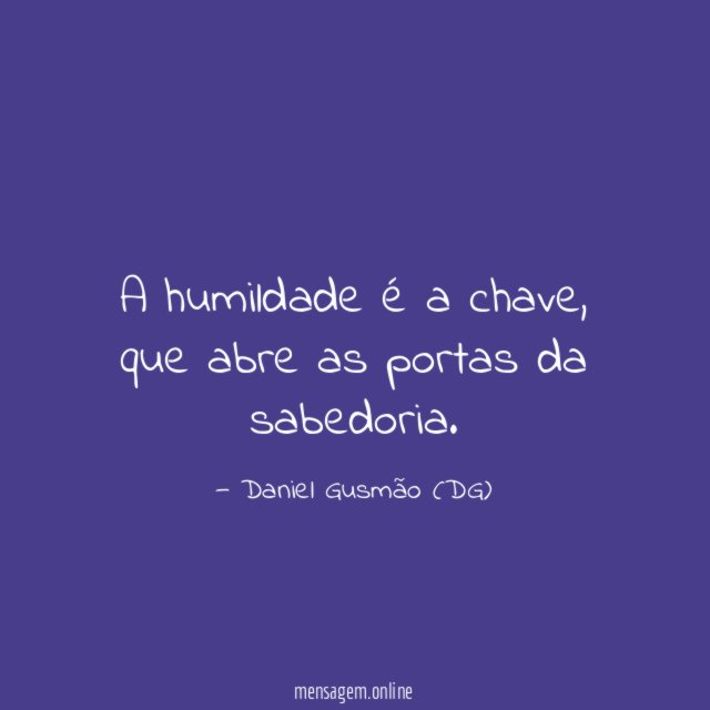 A humildade é a chave