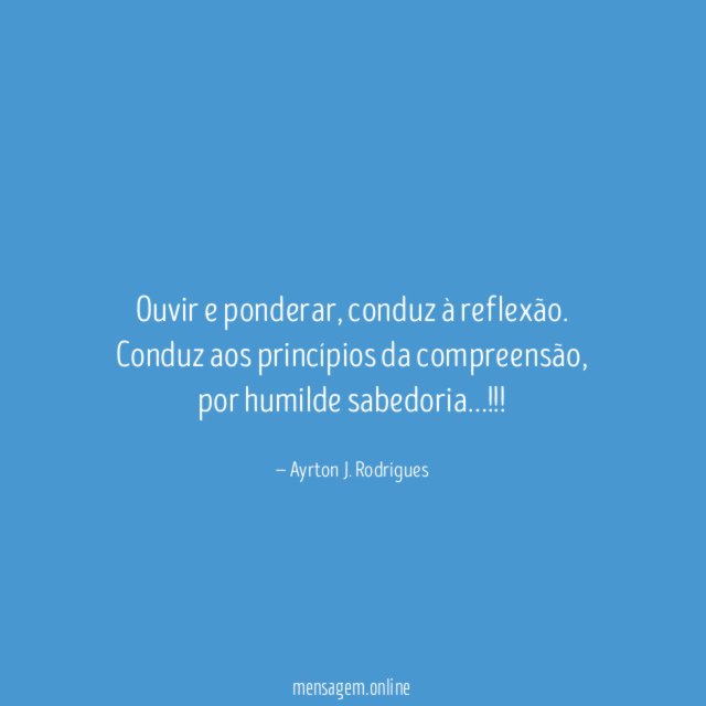 Ouvir e ponderar