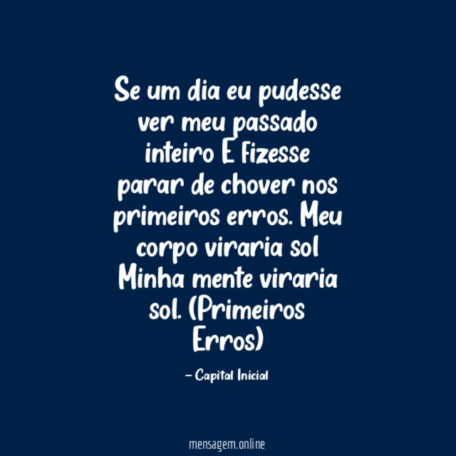 Se um dia eu pudesse ver meu passado