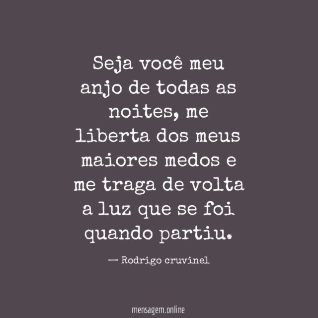 Seja você meu anjo de todas as noites