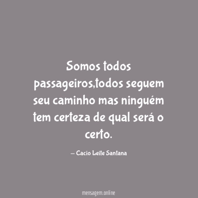 Somos todos passageiros