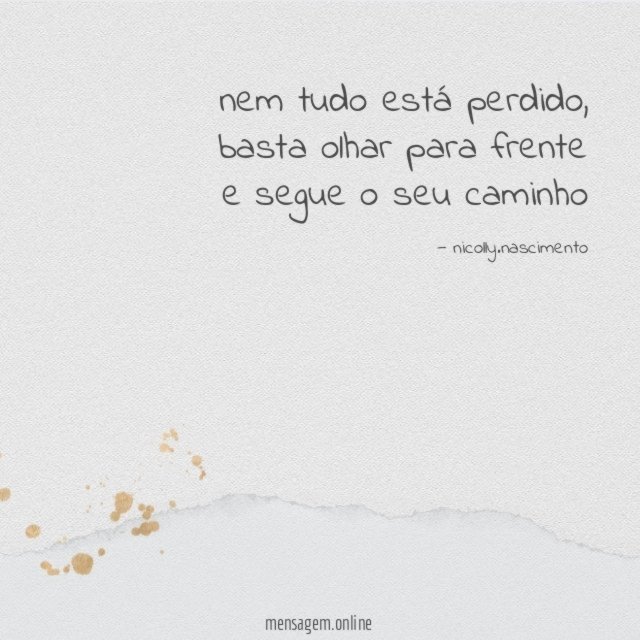 nem tudo está perdido