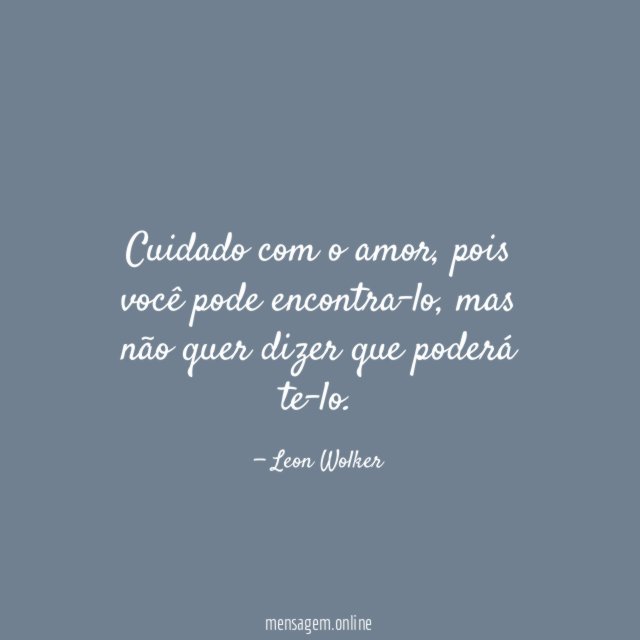Cuidado com o amor