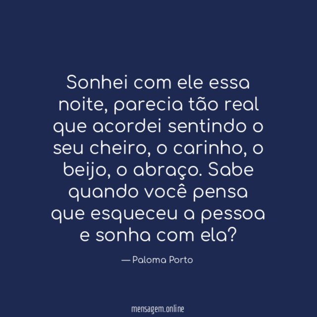 Sonhei com ele essa noite
