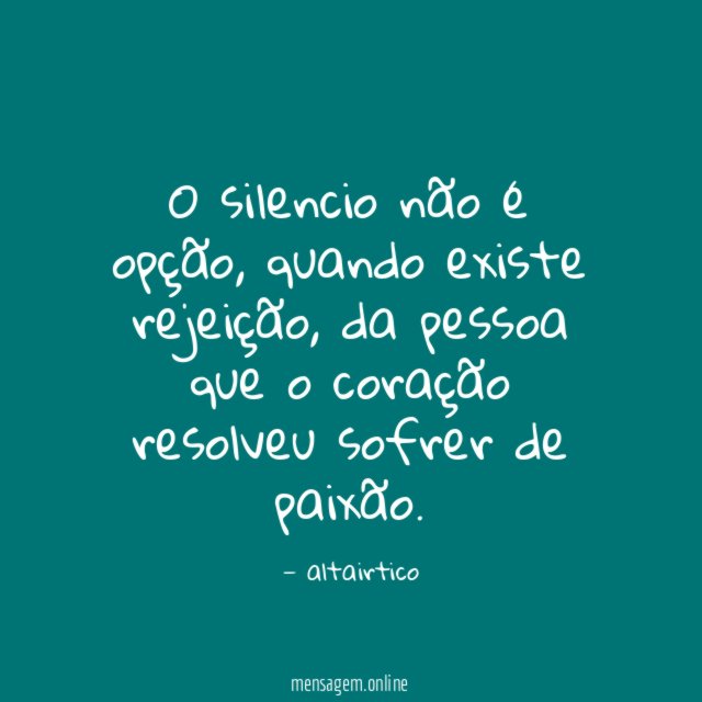 O silencio não é opção