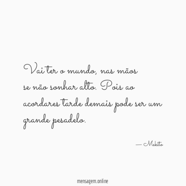 Vai ter o mundo
