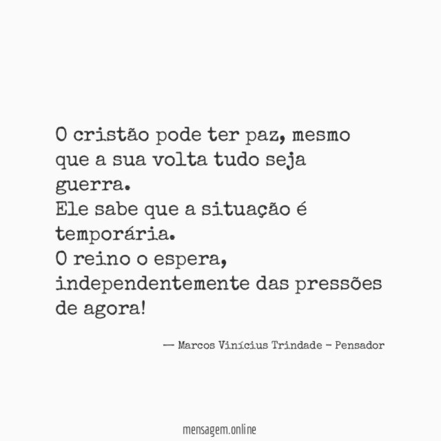 O cristão pode ter paz