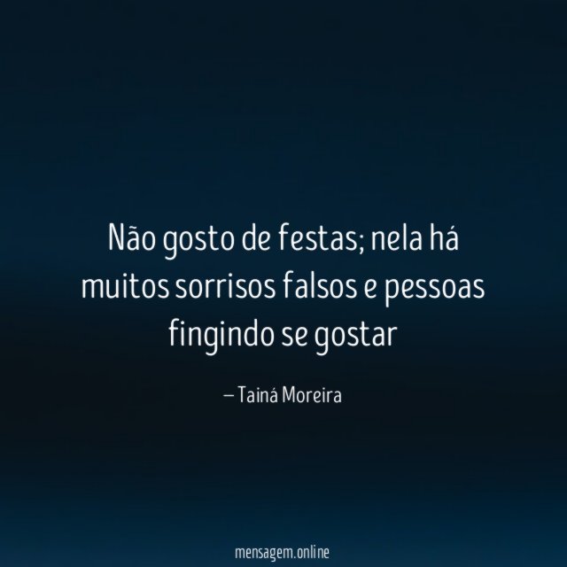 Não gosto de festas