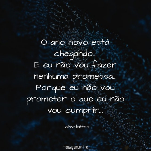 O ano novo está chegando