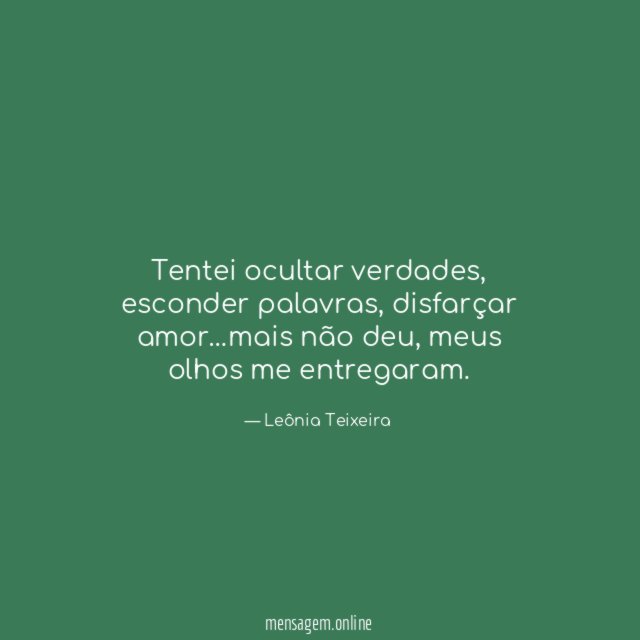 Tentei ocultar verdades