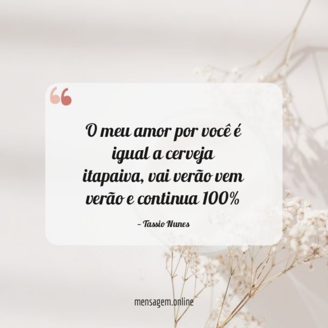 O meu amor por você é igual a cerveja itapaiva