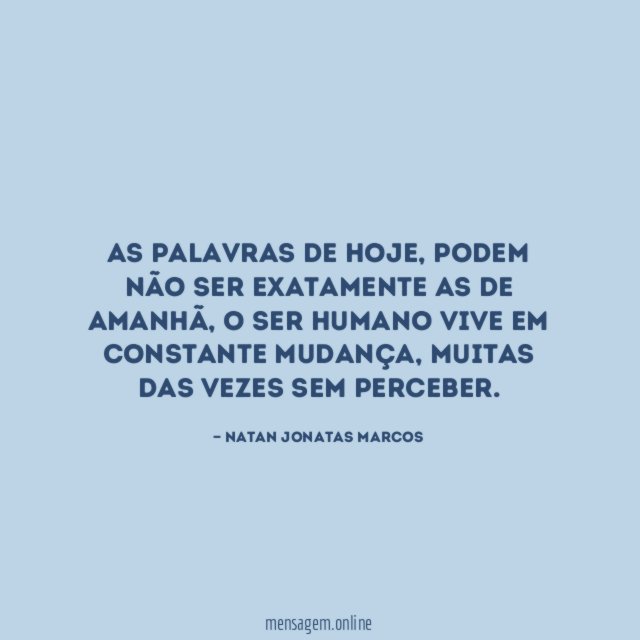 As palavras de hoje