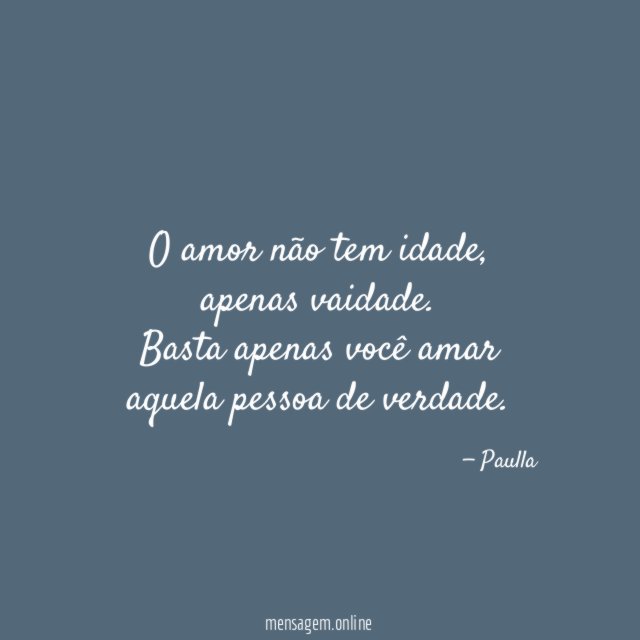 O amor não tem idade