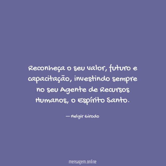 Reconheça o seu valor