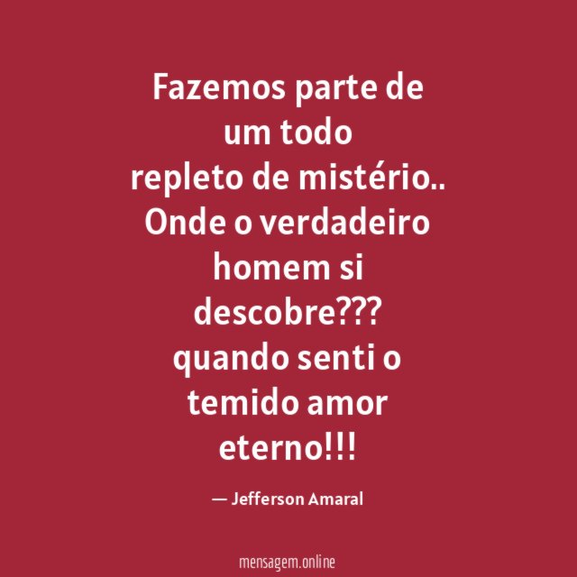 Fazemos parte de um todo