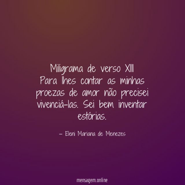 Miligrama de verso XIII