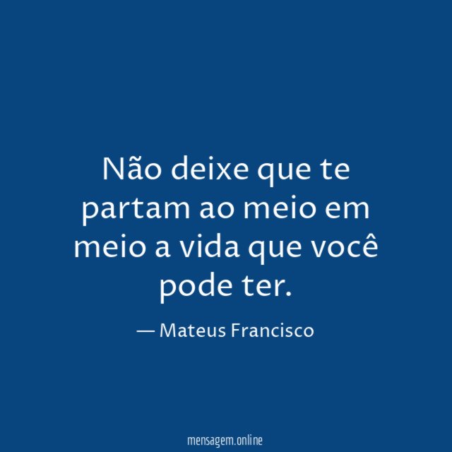 Não deixe que te partam ao meio em