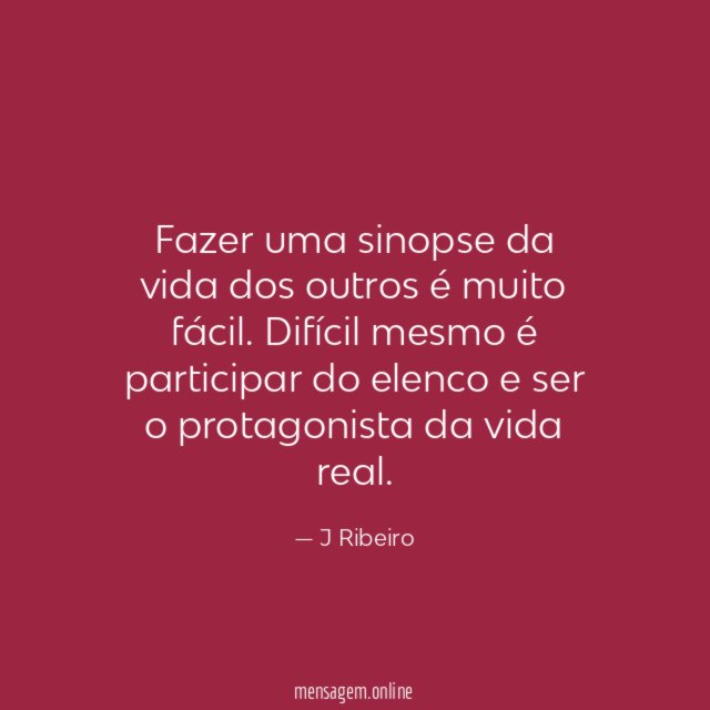 Fazer uma sinopse da vida dos outros é muito fácil