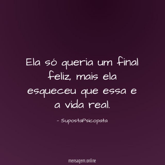 Ela só queria um final feliz